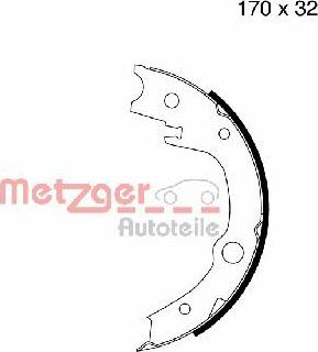 Metzger MG 996 - Brake Shoe Set, parking brake www.autospares.lv