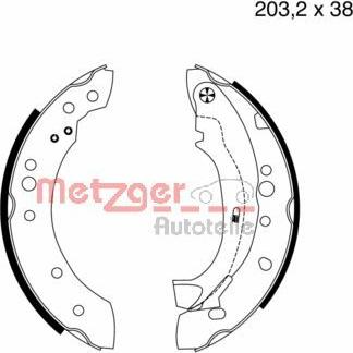 Metzger MG 961 - Brake Shoe Set www.autospares.lv