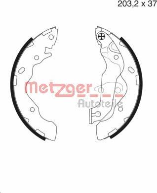 Metzger MG 987 - Brake Shoe Set www.autospares.lv