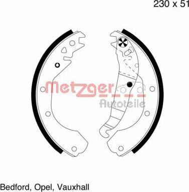 Metzger MG 418 - Bremžu loku komplekts autospares.lv