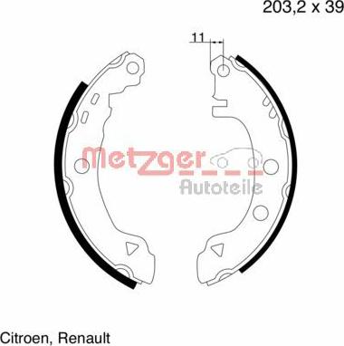 Metzger MG 425 - Bremžu loku komplekts www.autospares.lv