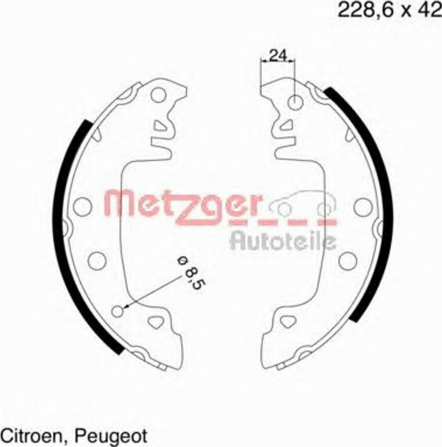 Metzger MG426 - Brake Shoe Set www.autospares.lv