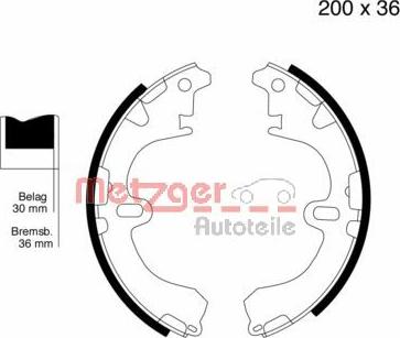 Metzger MG 556 - Brake Shoe Set www.autospares.lv