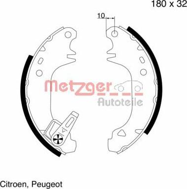 Metzger MG 508 - Bremžu loku komplekts www.autospares.lv