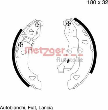 Metzger MG 585 - Bremžu loku komplekts www.autospares.lv