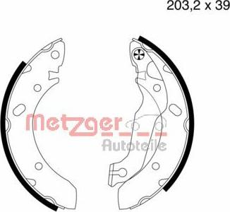 Metzger MG 576 - Brake Shoe Set www.autospares.lv