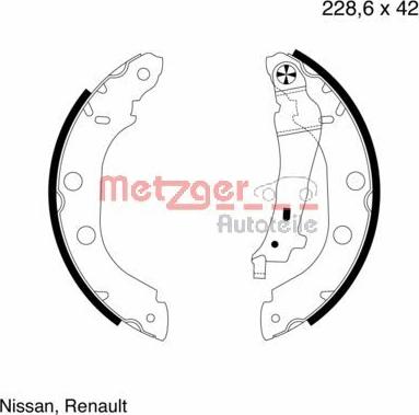 Metzger MG 645 - Bremžu loku komplekts www.autospares.lv