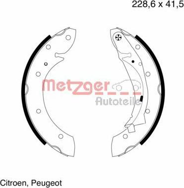 Metzger MG 641 - Bremžu loku komplekts autospares.lv