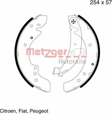 Metzger MG 619 - Bremžu loku komplekts www.autospares.lv