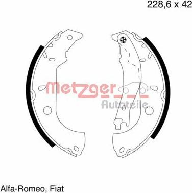 Metzger MG 624 - Bremžu loku komplekts autospares.lv