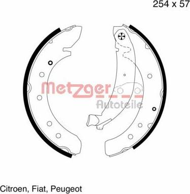 Metzger MG 620 - Bremžu loku komplekts www.autospares.lv