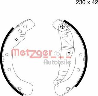 Metzger MG 672 - Brake Shoe Set www.autospares.lv