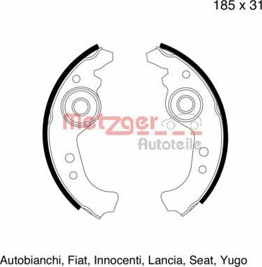 Metzger MG 103 - Bremžu loku komplekts www.autospares.lv