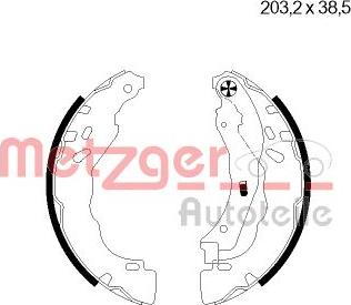 Metzger MG 124 - Brake Shoe Set www.autospares.lv