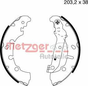 Metzger MG 814 - Brake Shoe Set www.autospares.lv