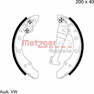 Metzger MG 344 - Brake Shoe Set www.autospares.lv