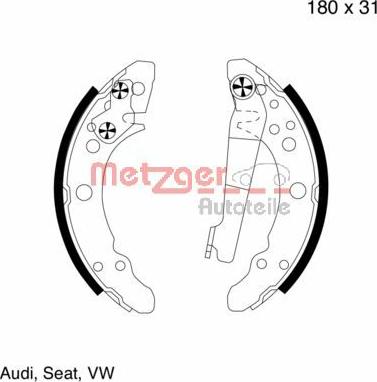 Metzger MG 343 - Bremžu loku komplekts www.autospares.lv