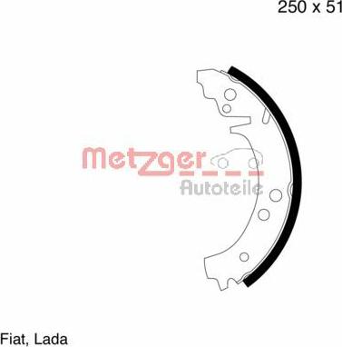 Metzger MG 351 - Bremžu loku komplekts autospares.lv