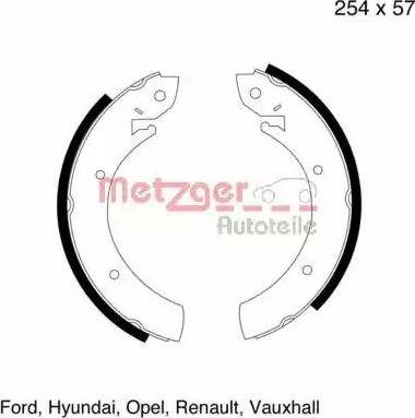 Metzger MG 325 - Bremžu loku komplekts autospares.lv