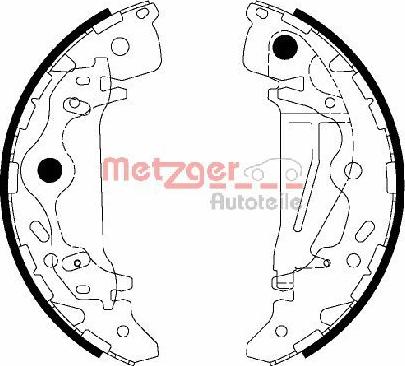 Metzger MG 217 - Комплект тормозных колодок, барабанные www.autospares.lv