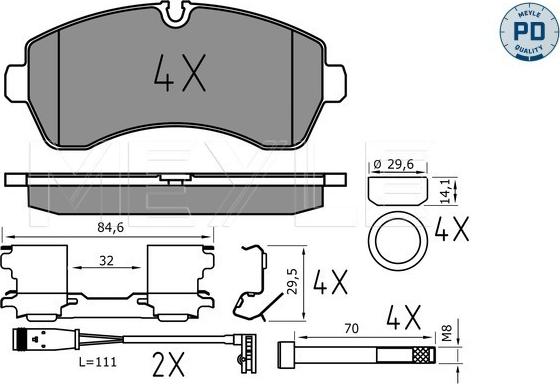 Meyle 025 292 0020/PD - Bremžu uzliku kompl., Disku bremzes www.autospares.lv