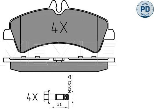 Meyle 025 292 1720/PD - Bremžu uzliku kompl., Disku bremzes www.autospares.lv