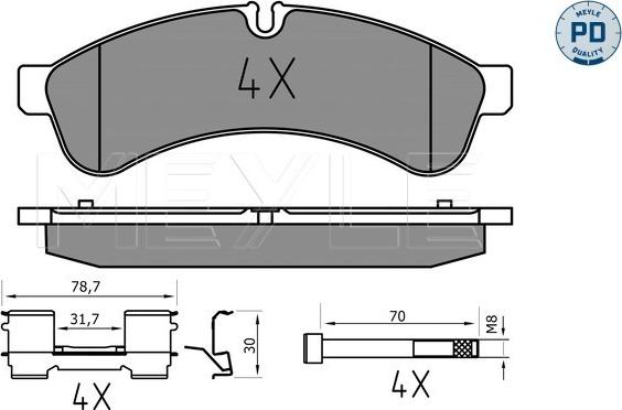 Meyle 025 292 3122/PD - Bremžu uzliku kompl., Disku bremzes www.autospares.lv