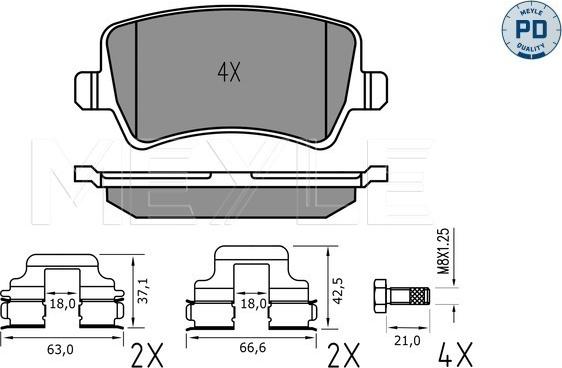 Meyle 025 244 9617/PD - Bremžu uzliku kompl., Disku bremzes www.autospares.lv