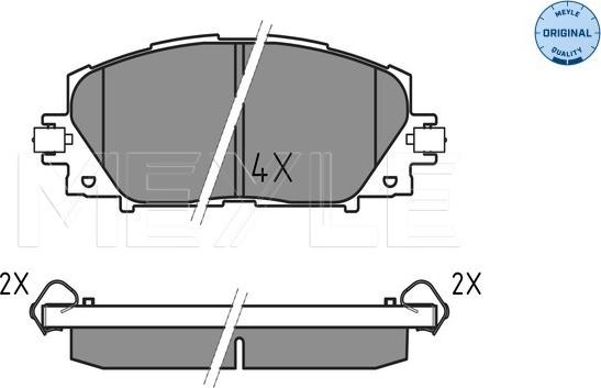 Meyle 025 244 5116 - Тормозные колодки, дисковые, комплект www.autospares.lv