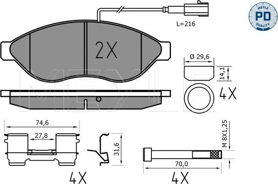 Meyle 025 244 6819-1/PD - Bremžu uzliku kompl., Disku bremzes autospares.lv