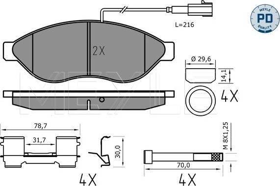 Meyle 025 244 6819-2/PD - Bremžu uzliku kompl., Disku bremzes www.autospares.lv