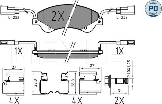 Meyle 025 244 8518/PD - Bremžu uzliku kompl., Disku bremzes www.autospares.lv