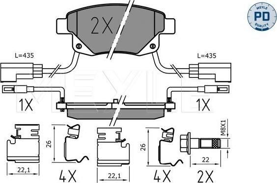 Meyle 025 244 8617/PD - Bremžu uzliku kompl., Disku bremzes www.autospares.lv