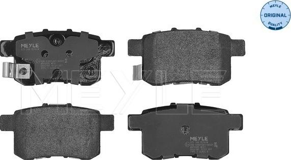 Meyle 025 244 3514/W - Тормозные колодки, дисковые, комплект www.autospares.lv