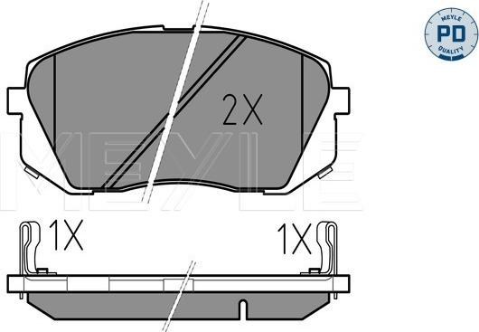 Meyle 025 245 0116/PD - Bremžu uzliku kompl., Disku bremzes www.autospares.lv