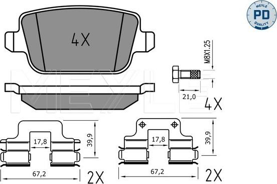 Meyle 025 245 3716/PD - Bremžu uzliku kompl., Disku bremzes www.autospares.lv