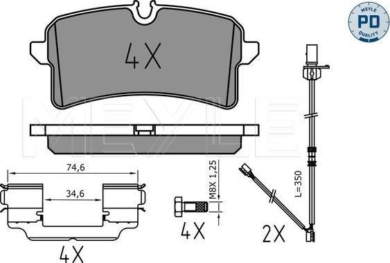 Meyle 025 246 4317/PD - Тормозные колодки, дисковые, комплект www.autospares.lv