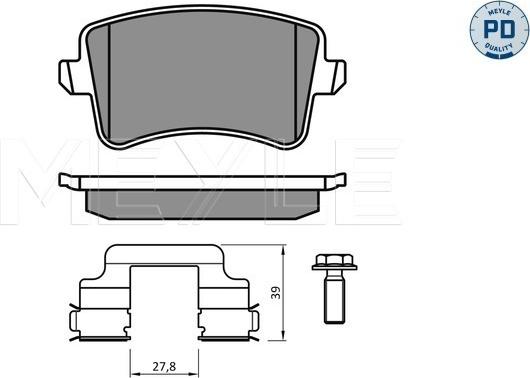 Meyle 025 246 0617-2/PD - Тормозные колодки, дисковые, комплект www.autospares.lv