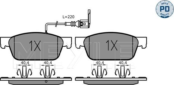 Meyle 025 246 2318/PD - Bremžu uzliku kompl., Disku bremzes autospares.lv