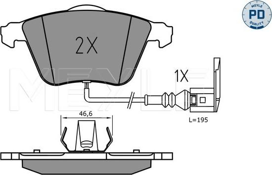 Meyle 025 240 2120/PD - Тормозные колодки, дисковые, комплект www.autospares.lv