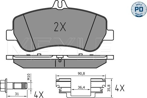 Meyle 025 248 6720/PD - Bremžu uzliku kompl., Disku bremzes www.autospares.lv