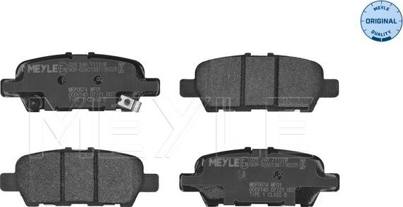 Meyle 025 248 7113/W - Brake Pad Set, disc brake www.autospares.lv