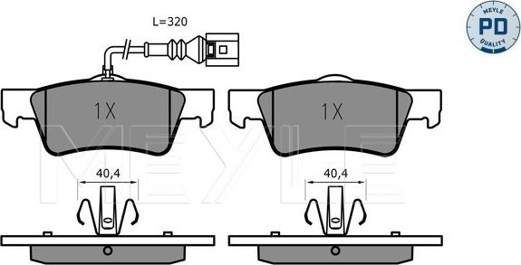 Meyle 025 243 6719/PD - Тормозные колодки, дисковые, комплект www.autospares.lv