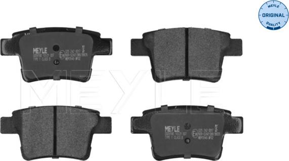 Meyle 025 242 6017 - Brake Pad Set, disc brake www.autospares.lv