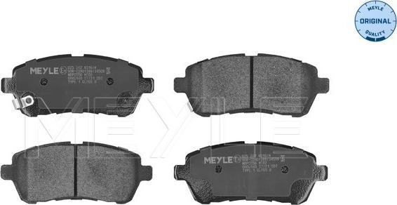 Meyle 025 242 8316/W - Тормозные колодки, дисковые, комплект www.autospares.lv