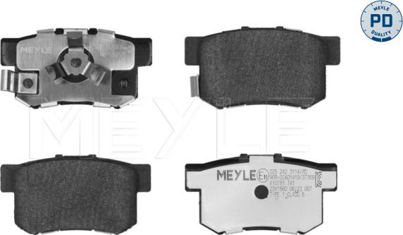 Meyle 025 242 3114/PD - Bremžu uzliku kompl., Disku bremzes www.autospares.lv