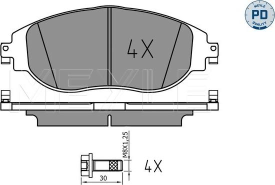 Meyle 025 247 3821/PD - Bremžu uzliku kompl., Disku bremzes autospares.lv