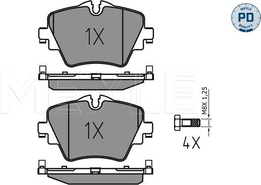 Meyle 025 256 1718/PD - Bremžu uzliku kompl., Disku bremzes www.autospares.lv