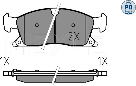 Meyle 025 251 9021/PD - Bremžu uzliku kompl., Disku bremzes www.autospares.lv