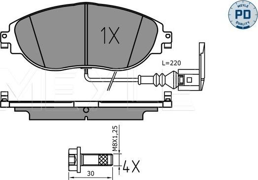 Meyle 025 251 1720/PD - Bremžu uzliku kompl., Disku bremzes www.autospares.lv